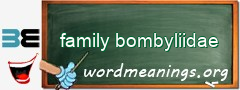 WordMeaning blackboard for family bombyliidae